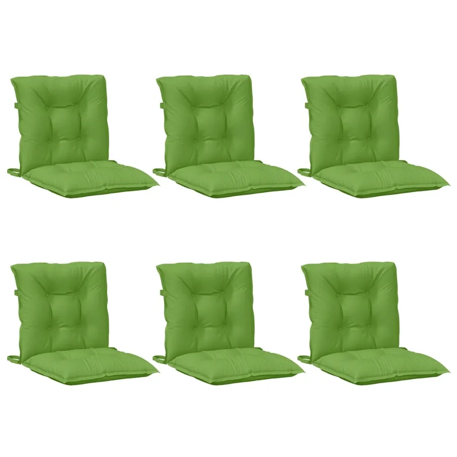 Coussins de chaise à dossier bas lot de 6 vert mélangé tissu - 4