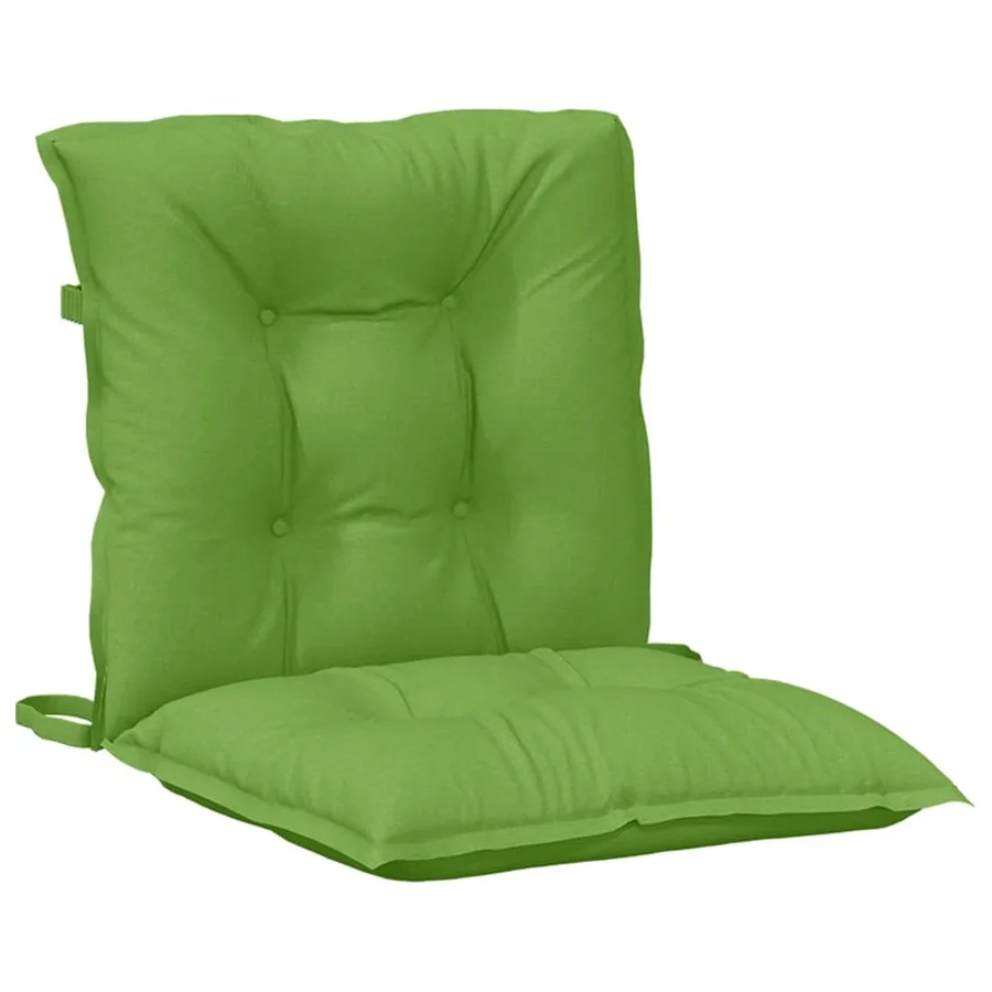 Coussins de chaise à dossier bas lot de 6 vert mélangé tissu - 5
