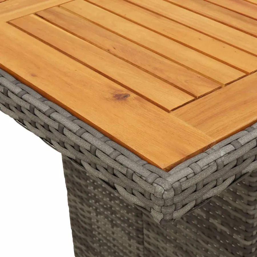 Ensemble à manger de jardin 11pcs avec coussins gris poly rotin - 6