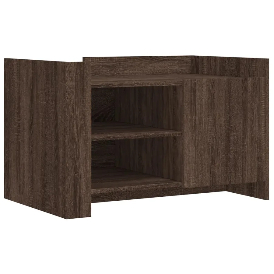 Table basse chêne marron 80x50x50 cm bois d'ingénierie - 2
