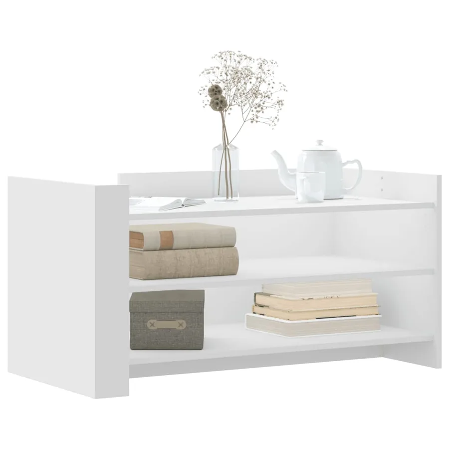 Table basse blanc 100x50x50 cm bois d'ingénierie - 3