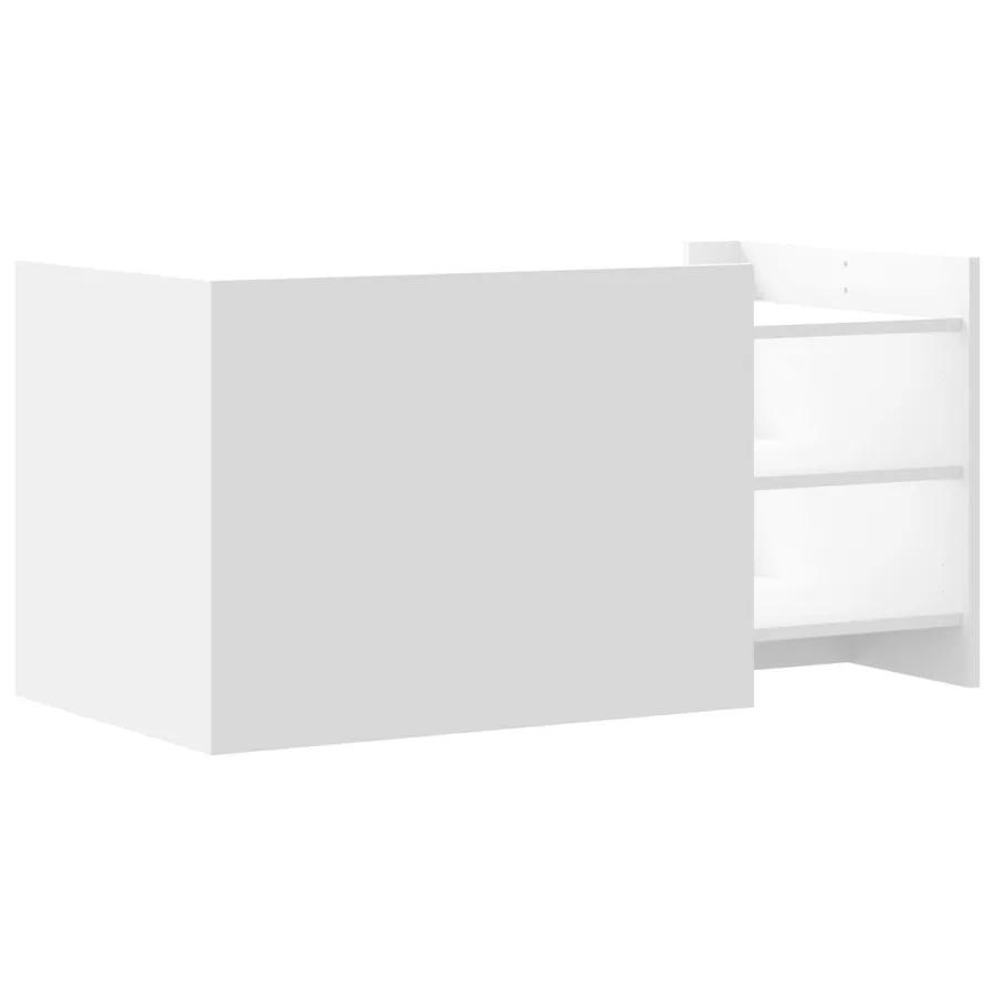 Table basse blanc 100x50x50 cm bois d'ingénierie - 6