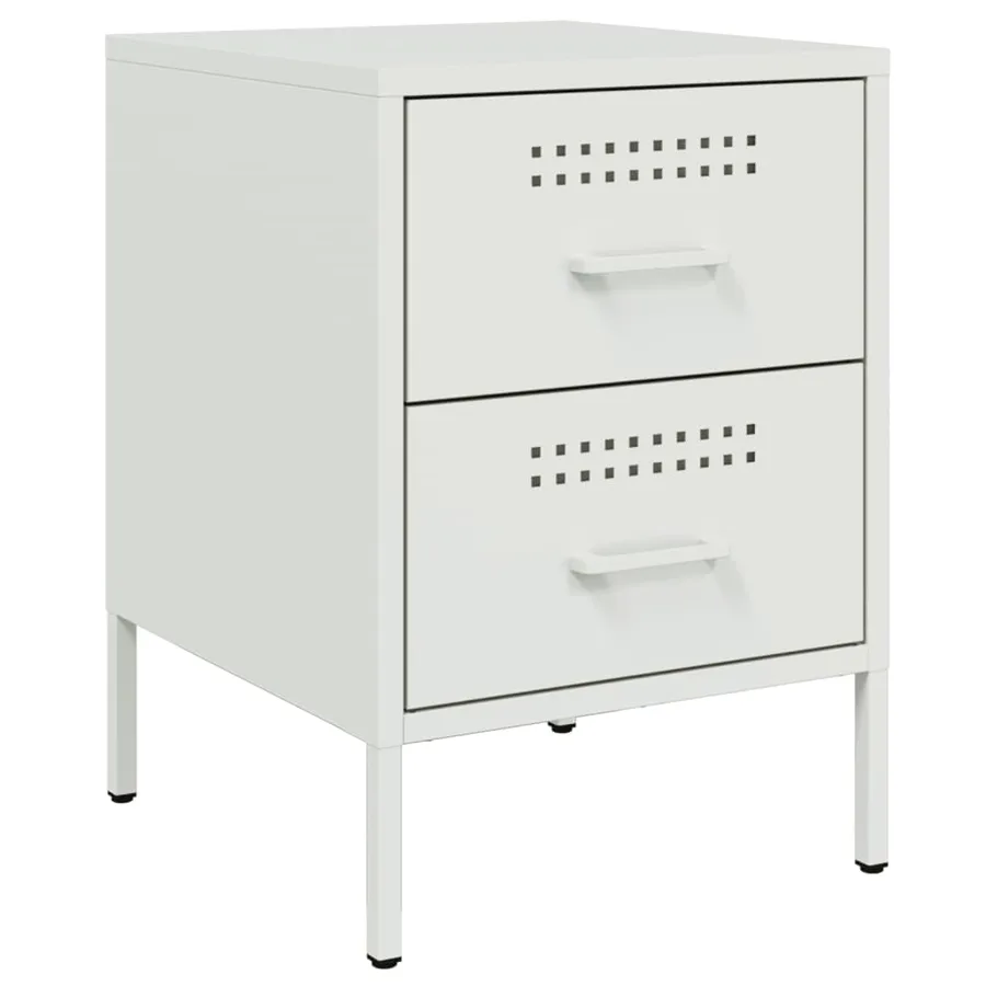 Table de chevet blanc 36x39x50,5 cm acier - 2
