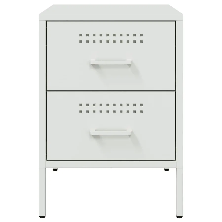 Table de chevet blanc 36x39x50,5 cm acier - 6