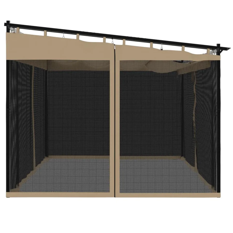 Tonnelle avec parois en filet taupe 4x3 m acier - 5