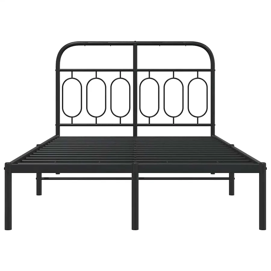 Cadre de lit métal sans matelas avec tête de lit noir 120x200cm - 4