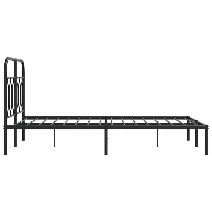 Cadre de lit métal sans matelas avec tête de lit noir 120x200cm - 5