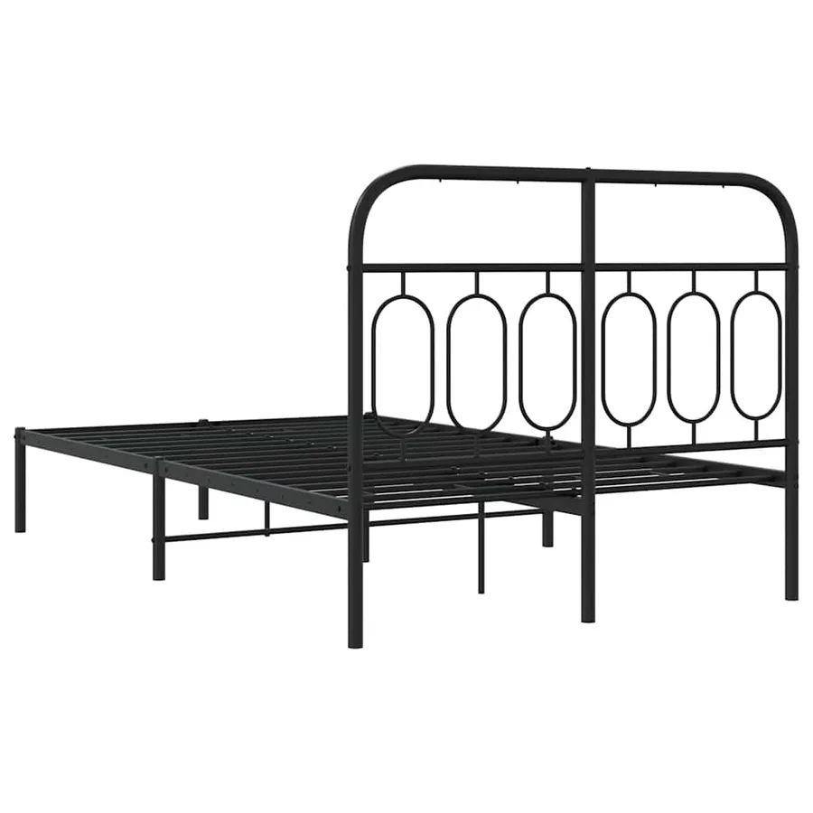 Cadre de lit métal sans matelas avec tête de lit noir 120x200cm - 6