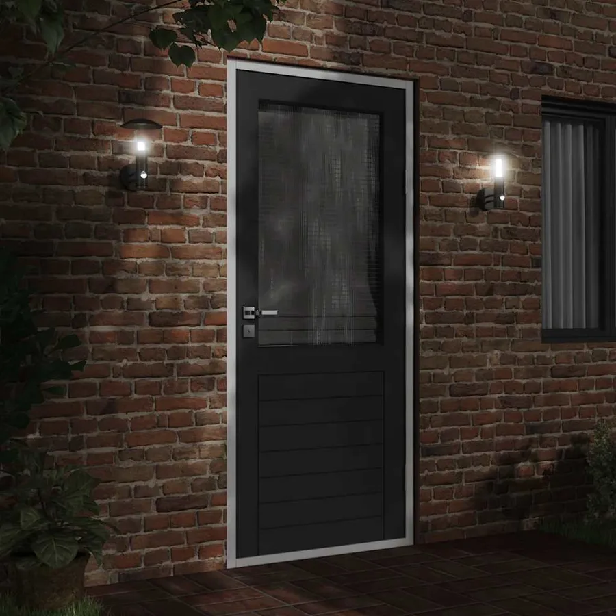 Applique murale d'extérieur avec capteur noir acier inoxydable - 3