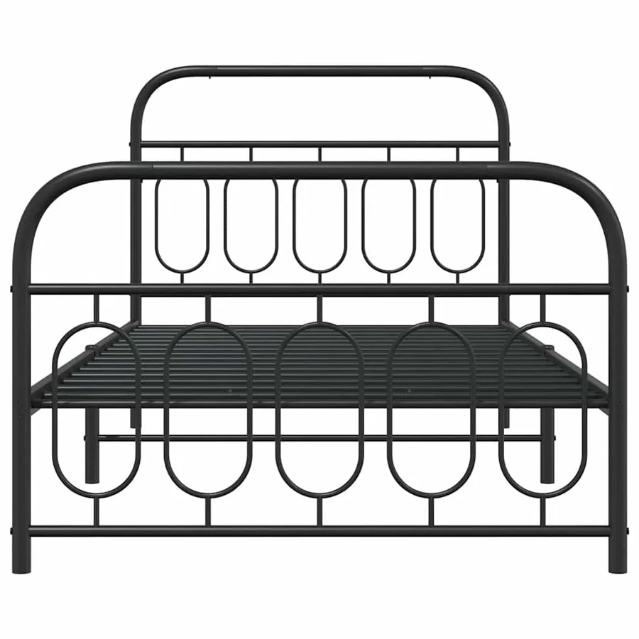 Cadre de lit métal sans matelas avec pied de lit noir 100x190cm - 4