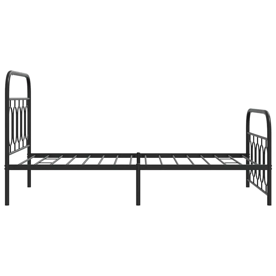 Cadre de lit métal sans matelas avec pied de lit noir 100x190cm - 5