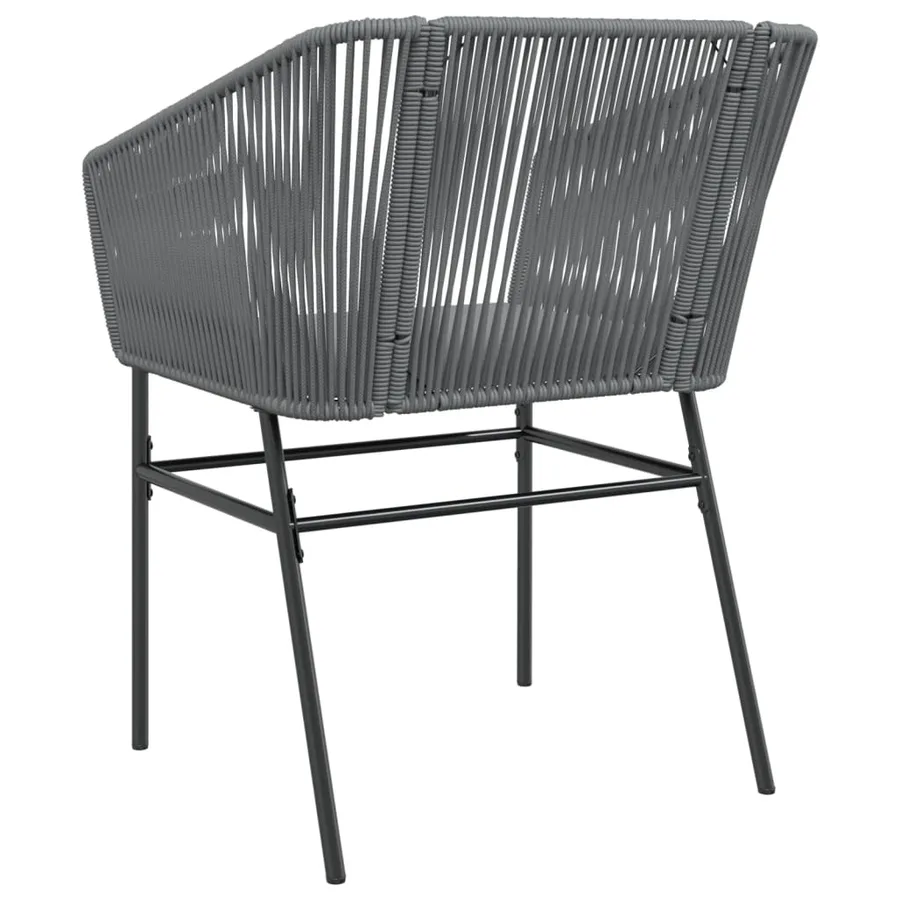Chaises de jardin lot de 2 avec coussins gris résine tressée - 7