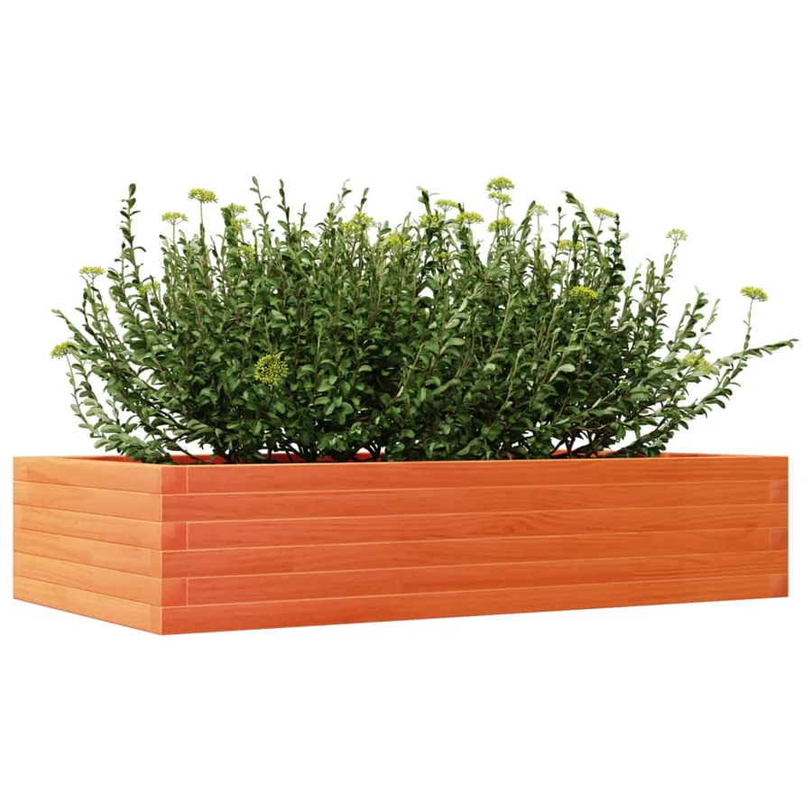 Jardinière cire marron 110x60x23 cm bois de pin massif - 4