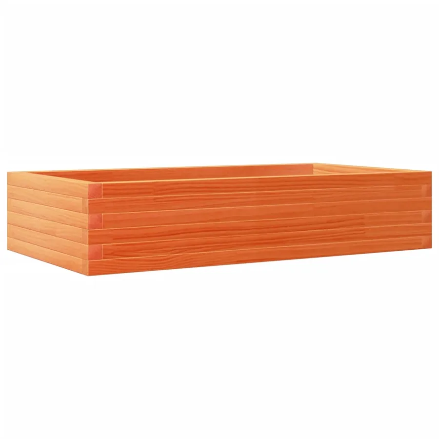 Jardinière cire marron 110x60x23 cm bois de pin massif - 7