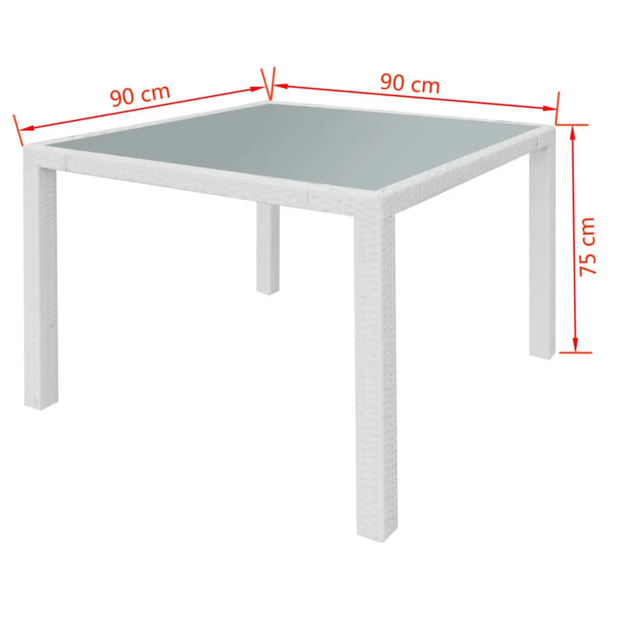 Salon de jardin 5 pcs Résine tressée Blanc-crème - 10