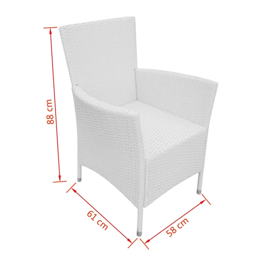 Salon de jardin 5 pcs Résine tressée Blanc-crème - 11