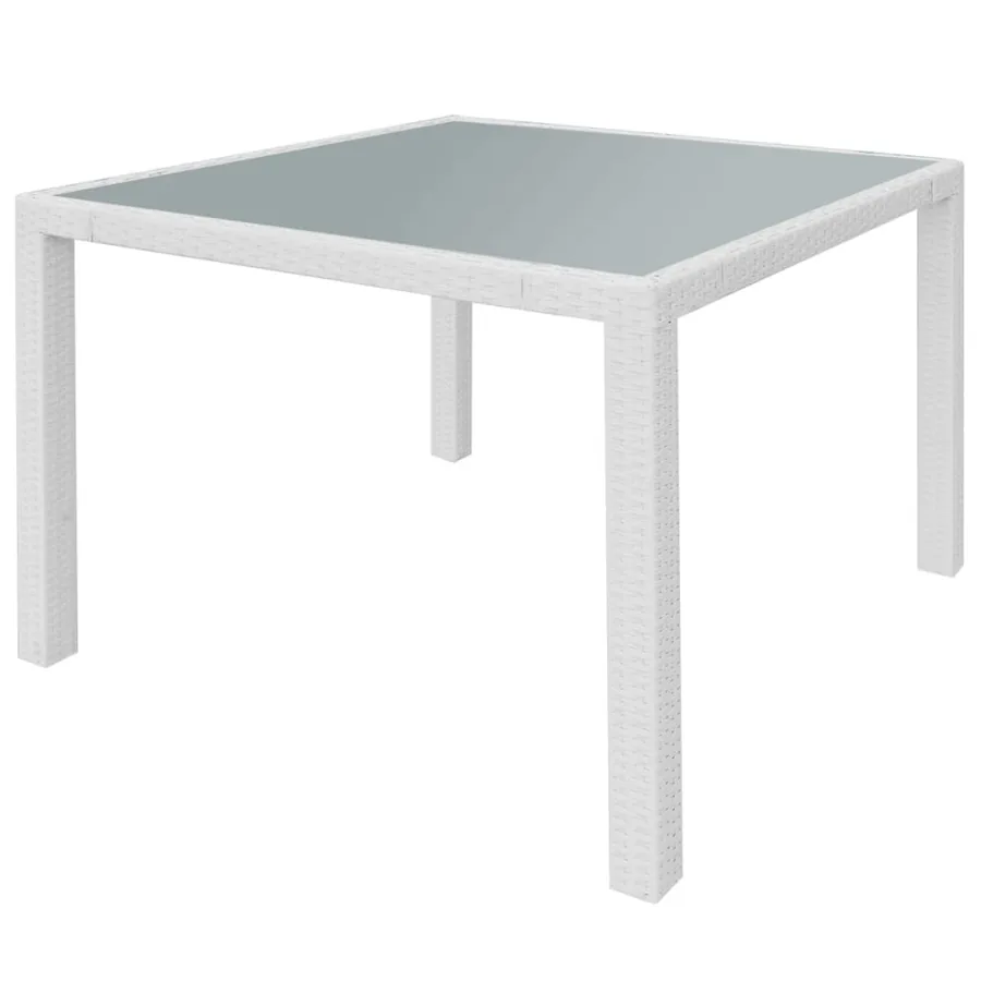 Salon de jardin 5 pcs Résine tressée Blanc-crème - 3