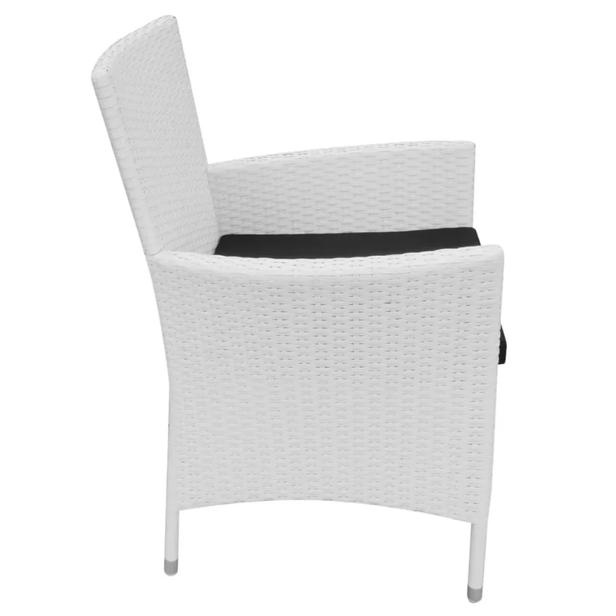 Salon de jardin 5 pcs Résine tressée Blanc-crème - 8
