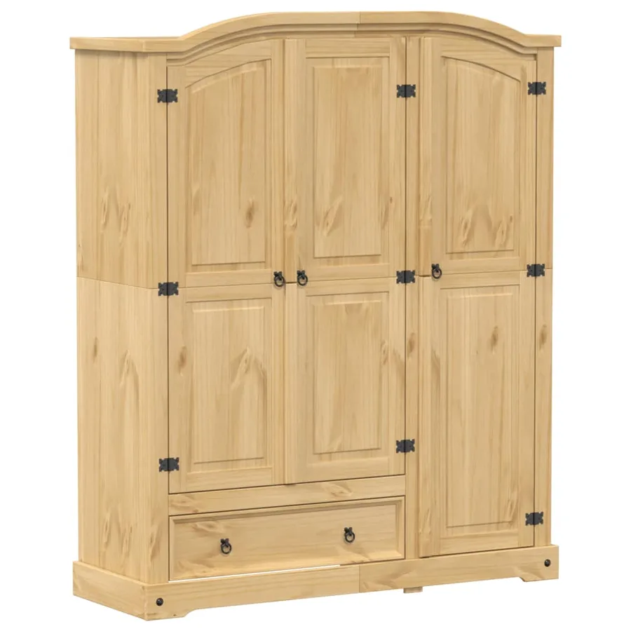 Garde-robe Corona 151,5x52x186 cm bois de pin massif - 2