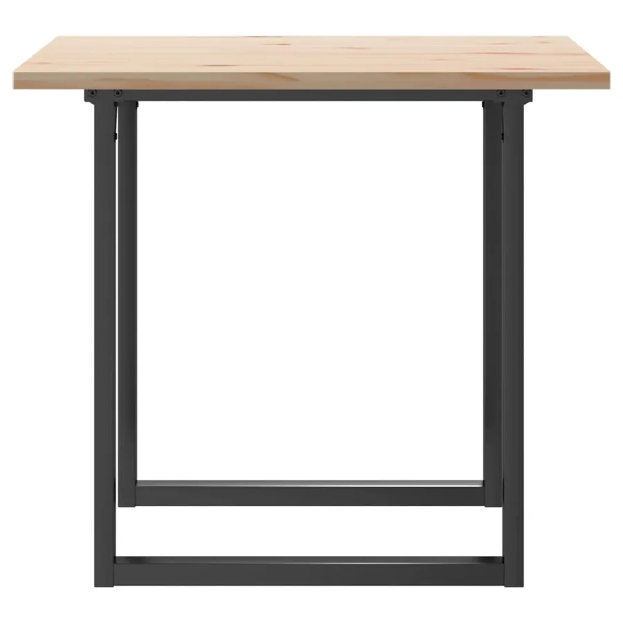 Table à manger cadre en O 90x90x75,5cm bois de pin massif acier - 5