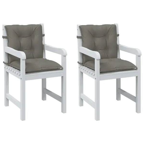 Coussins de chaise à dossier bas lot de 2 gris foncé mélangé