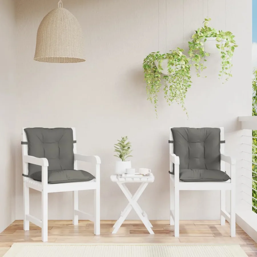 Coussins de chaise à dossier bas lot de 2 gris foncé mélangé - 3
