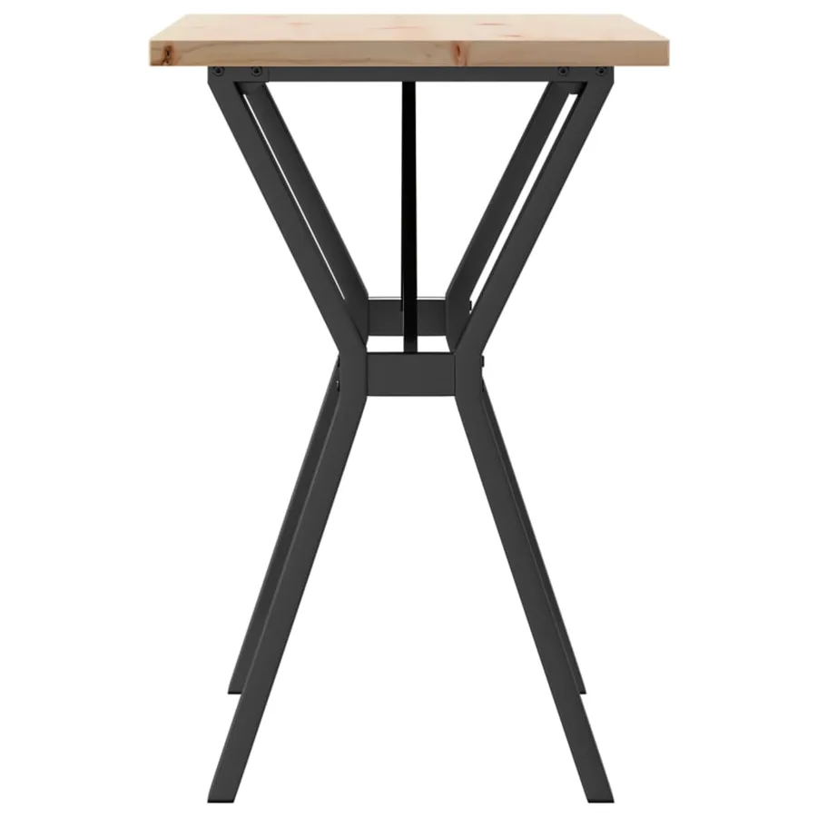 Table à manger cadre en Y 80x50x75,5cm bois de pin massif acier - 5