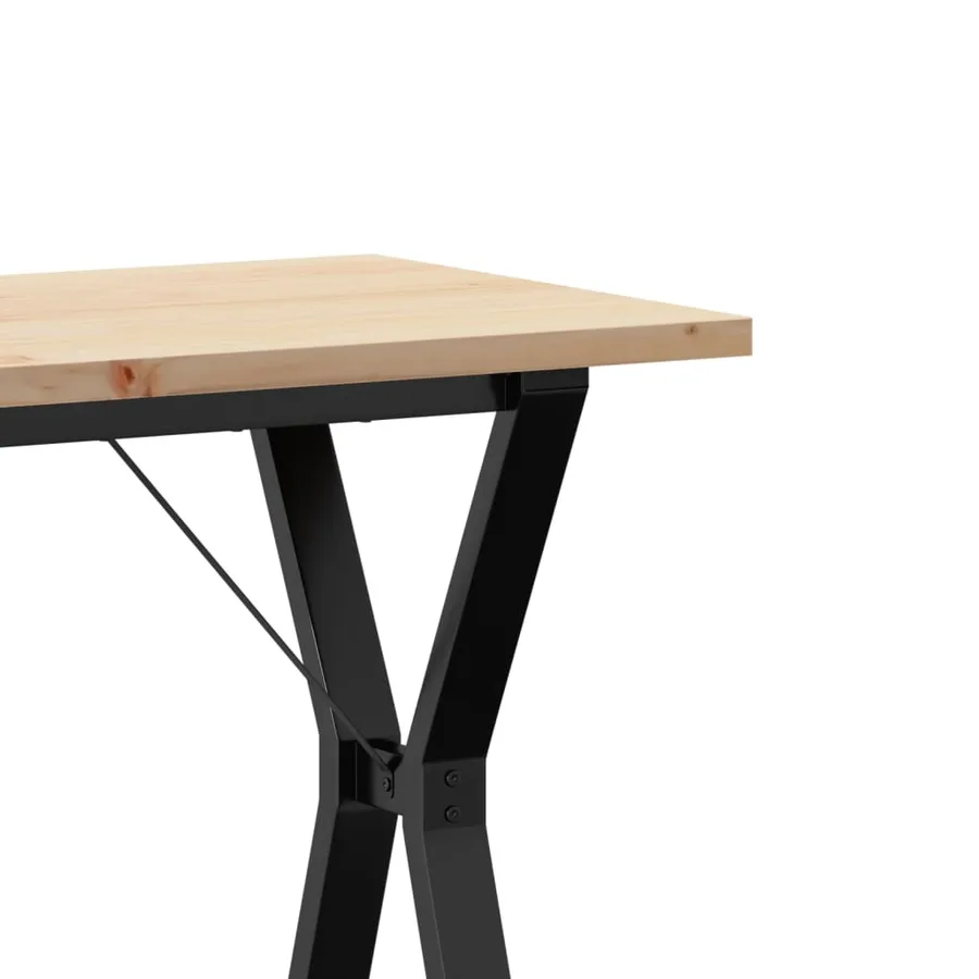 Table à manger cadre en Y 80x50x75,5cm bois de pin massif acier - 7