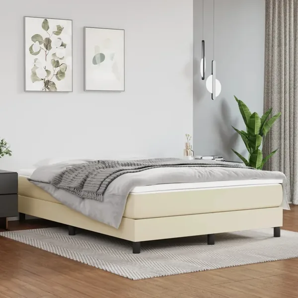 Matelas de lit à ressorts ensachés fermeté moyenne Crème 140x190x20 cm