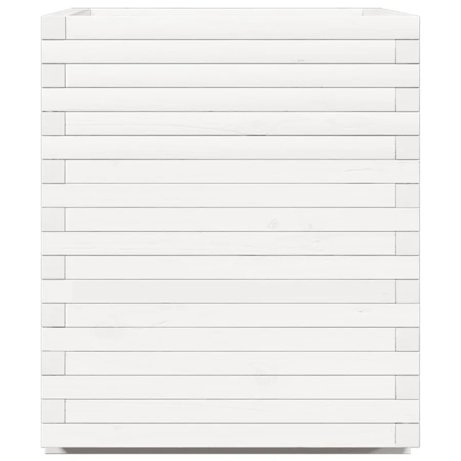 Jardinière blanc 90x60x72,5 cm bois de pin massif - 6