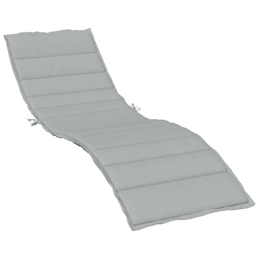 Coussin de chaise longue gris clair mélangé 200x70x4 cm tissu - 2