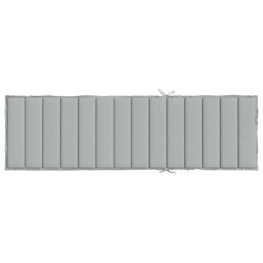 Coussin de chaise longue gris clair mélangé 200x70x4 cm tissu - 5