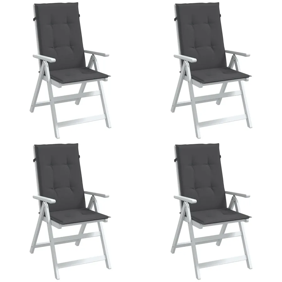 Coussins de chaise à dossier haut lot de 4 anthracite mélangé