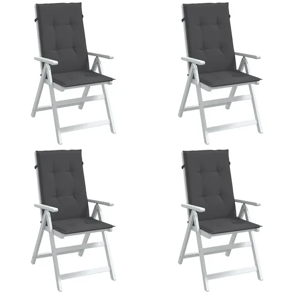 Coussins de chaise à dossier haut lot de 4 anthracite mélangé