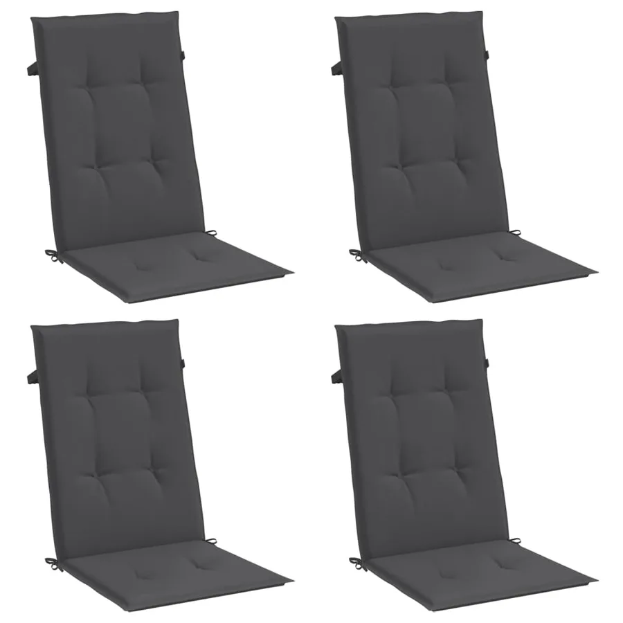 Coussins de chaise à dossier haut lot de 4 anthracite mélangé - 4