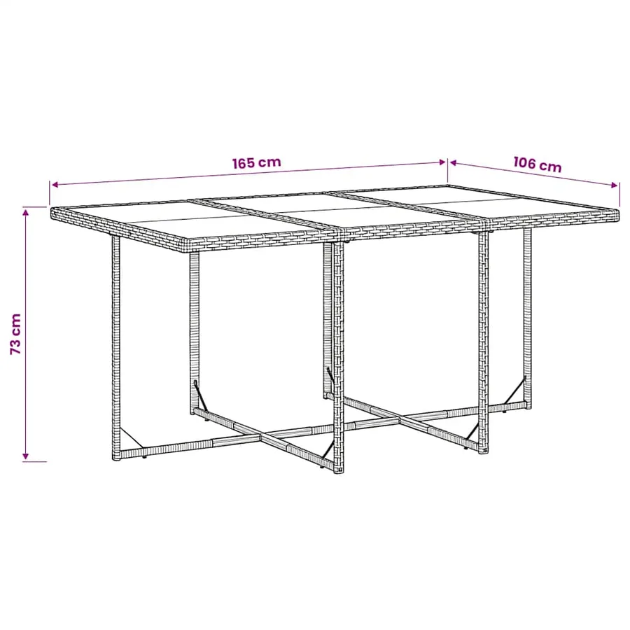 Ensemble à manger de jardin et coussins 7 pcs gris rotin - 6