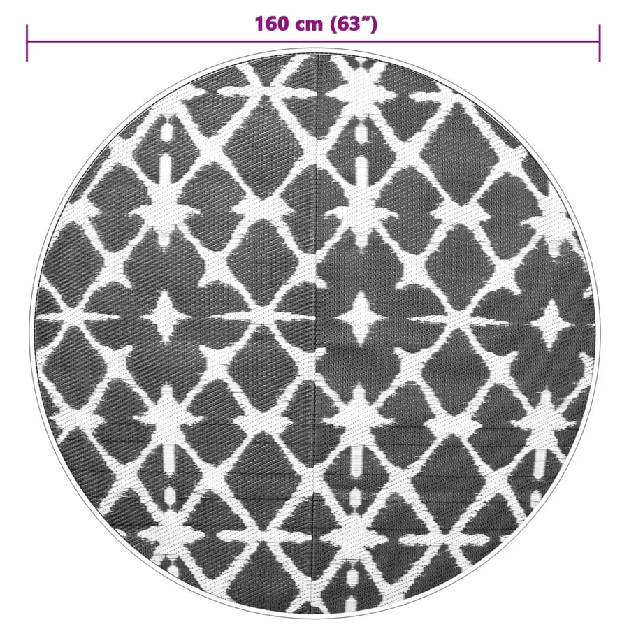 Tapis d'extérieur ARAKIL bleu et blanc Ø160 cm PP - 6