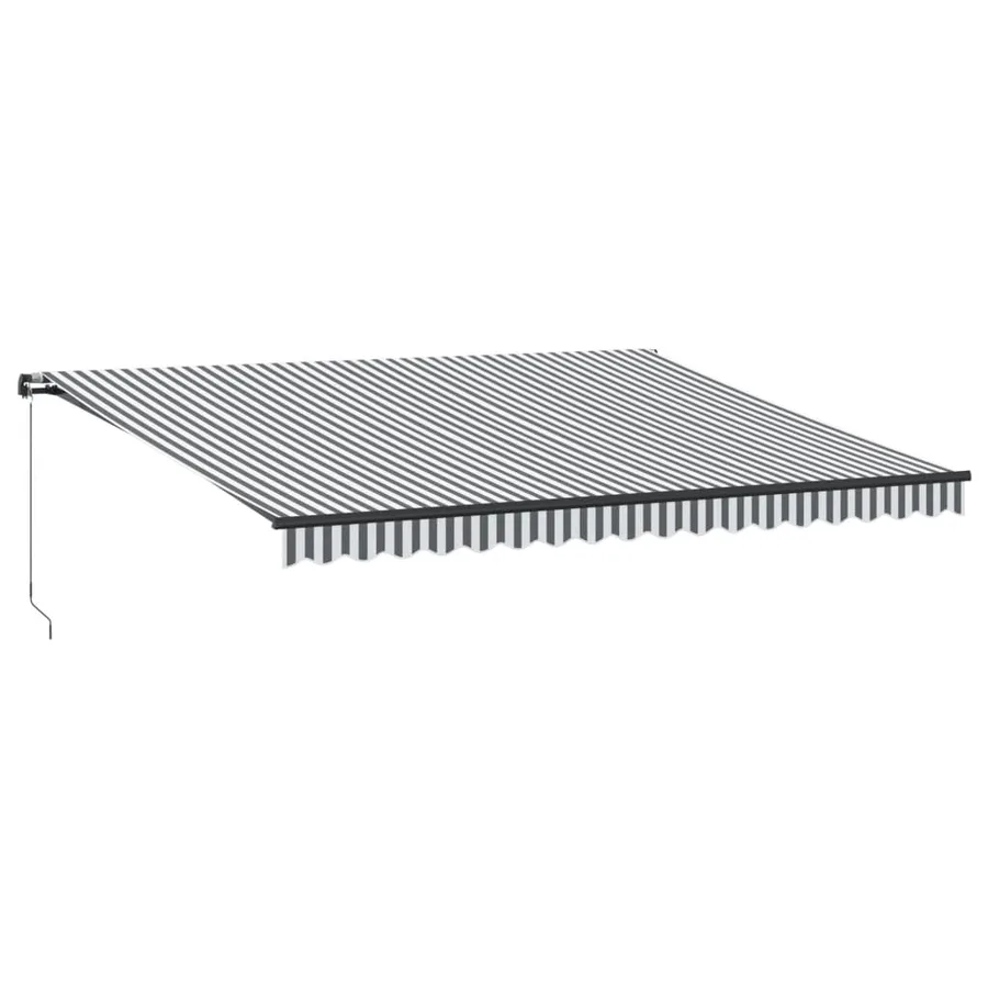Auvent manuel rétractable anthracite et blanc 450x350 cm - 2