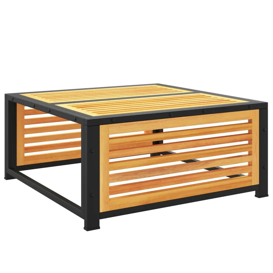 Tabouret de jardin avec coussin 68x68x30cm bois massif d'acacia - 5