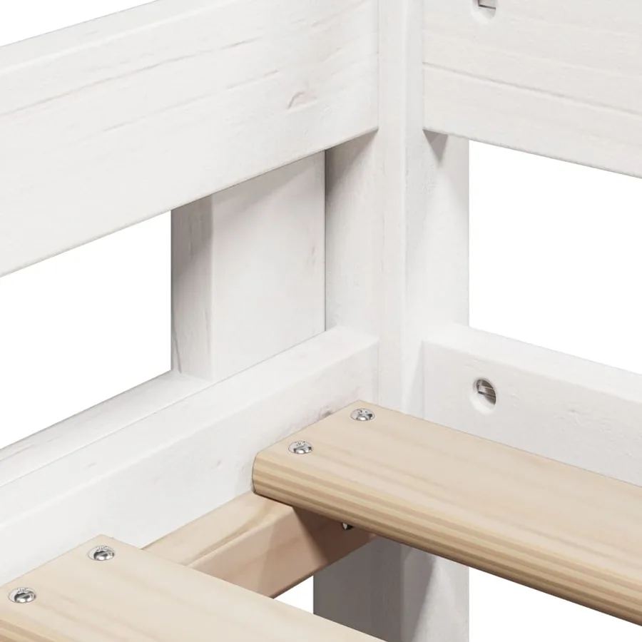 Lit superposé sans matelas blanc 90x190 cm bois de pin massif - 9
