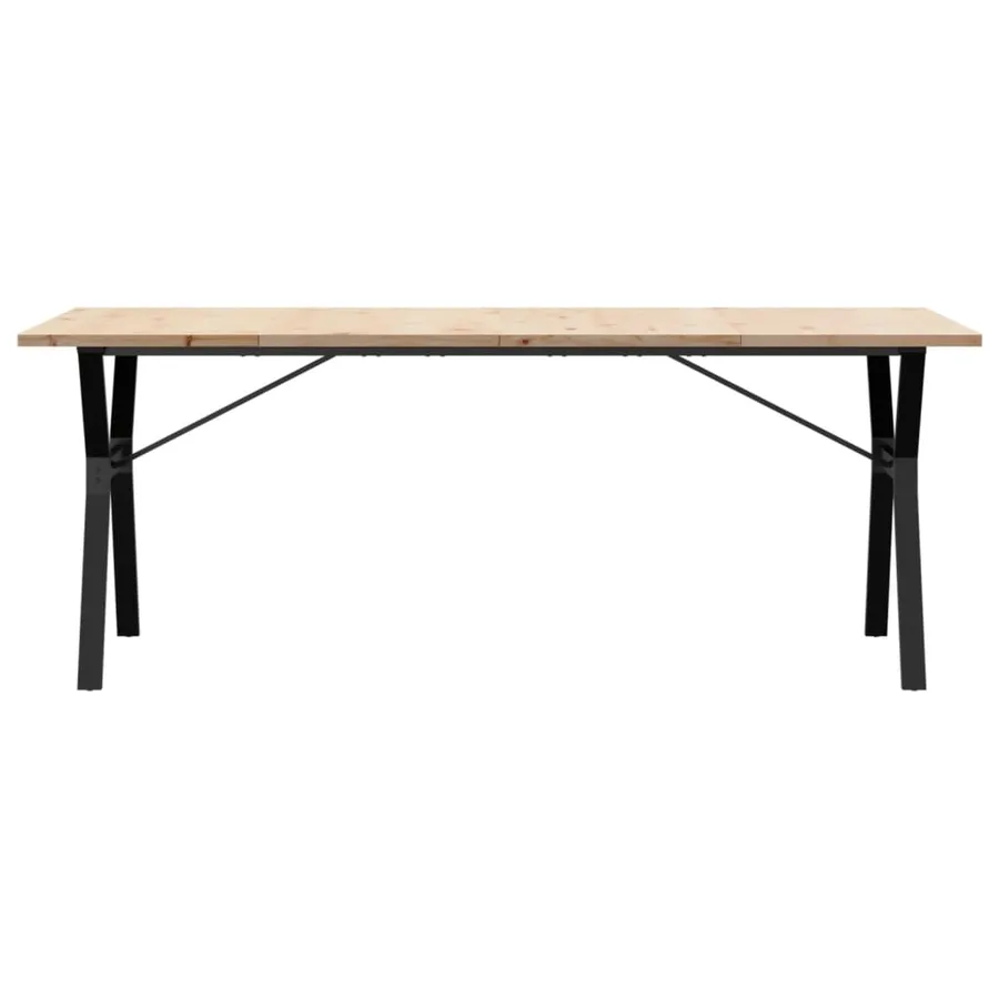 Table à manger cadre en Y 200x100x75,5 cm bois pin massif acier - 4