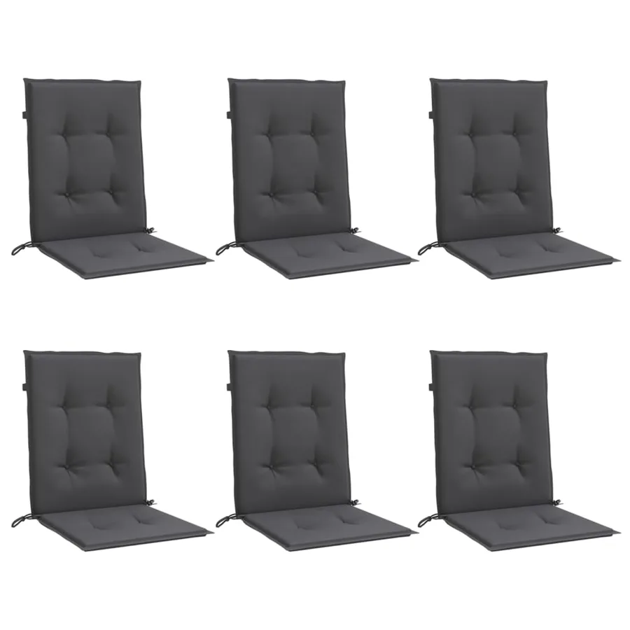 Coussins de chaise à dossier bas lot de 6 anthracite mélangé - 4