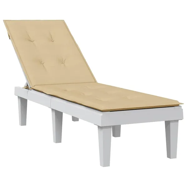 Coussin de chaise longue beige mélangé (75+105) x 50 x 4 cm tissu