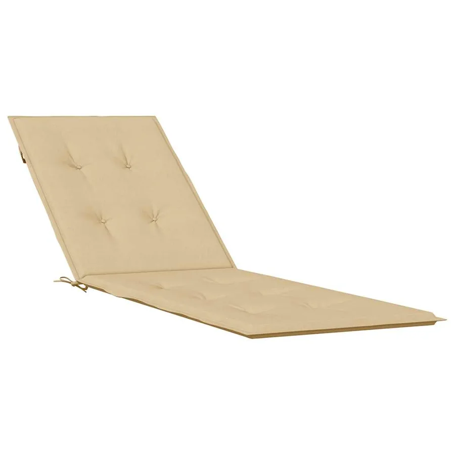 Coussin de chaise longue beige mélangé (75+105) x 50 x 4 cm tissu - 2