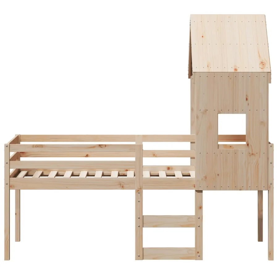 Lit haut sans matelas 80x200 cm bois de pin massif - 4