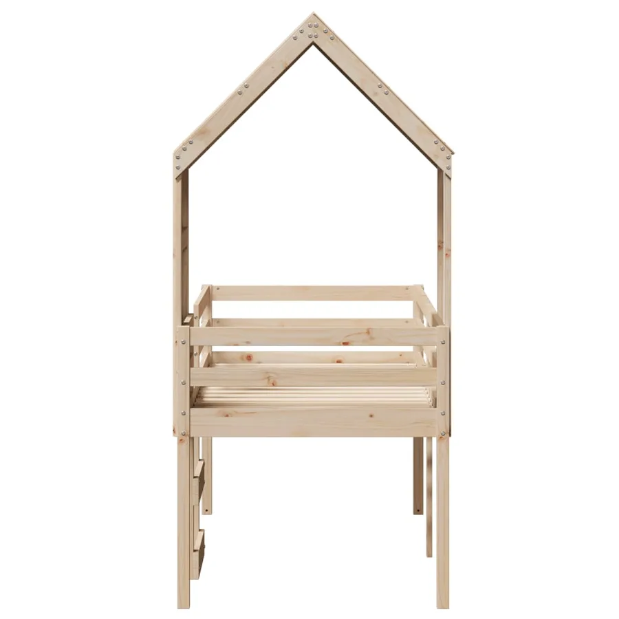 Lit haut sans matelas 80x200 cm bois de pin massif - 7