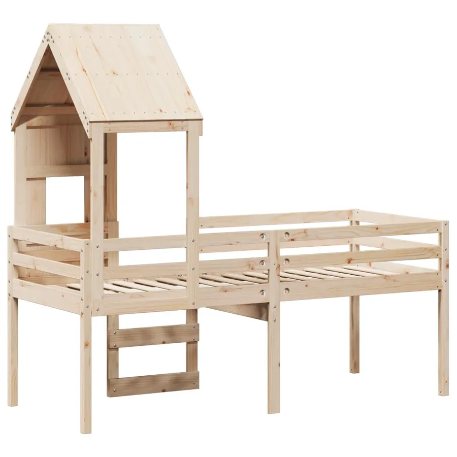 Lit haut sans matelas 80x200 cm bois de pin massif - 8
