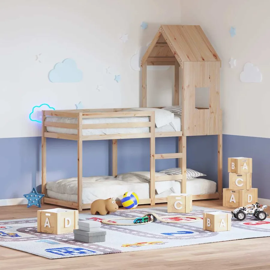Lit superposé sans matelas 80x200 cm bois de pin massif