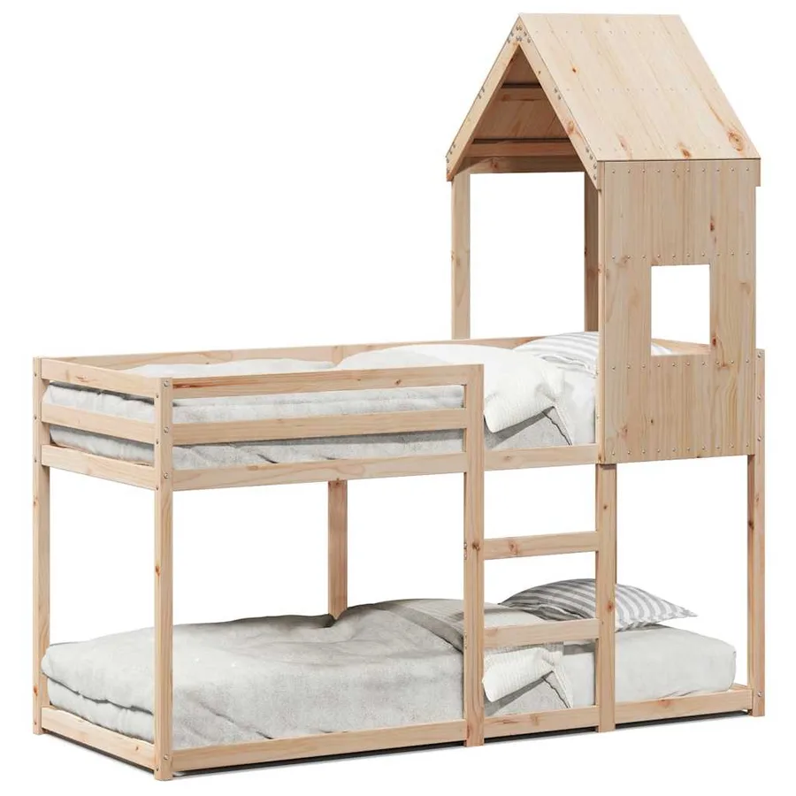 Lit superposé sans matelas 80x200 cm bois de pin massif - 2