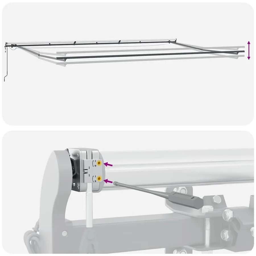 Auvent rétractable automatique avec LED bordeaux 600x300 cm - 11